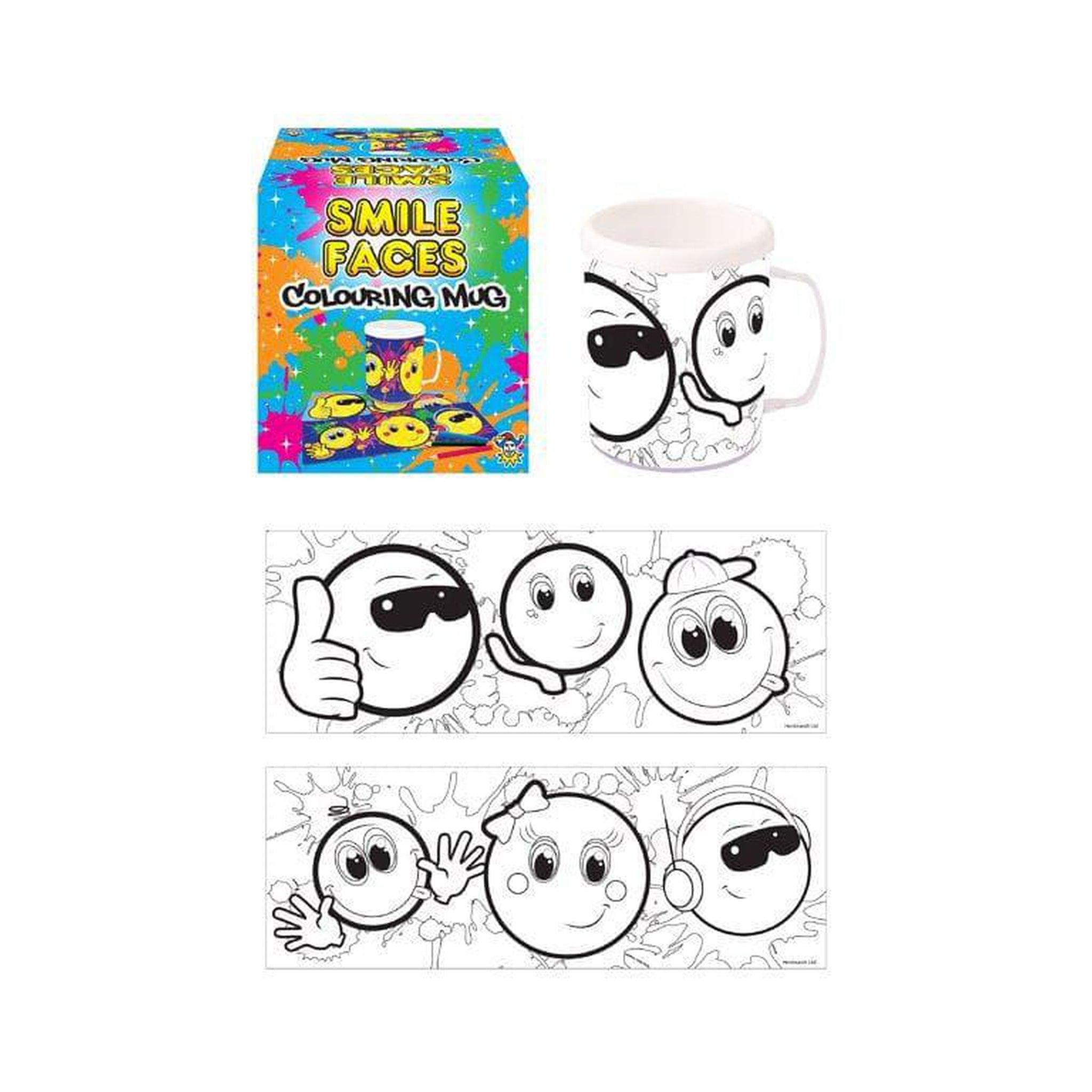 Smile Colouring Mug with 2 Assorted Designs - PoundToys